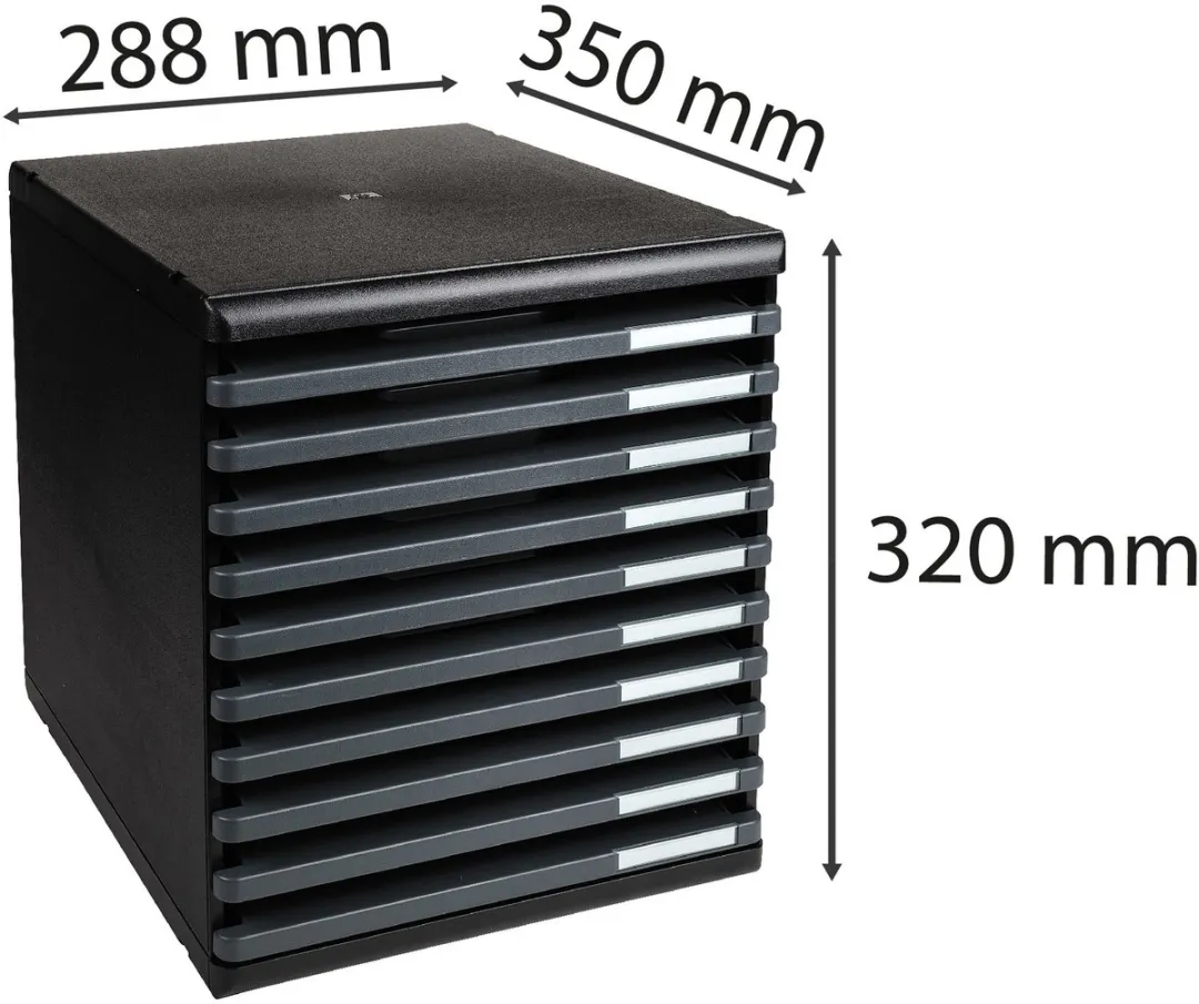 Exacompta Ladenbox MODULO A4 10 Open Laden - Donkergrijs - afbeelding 6 van 6