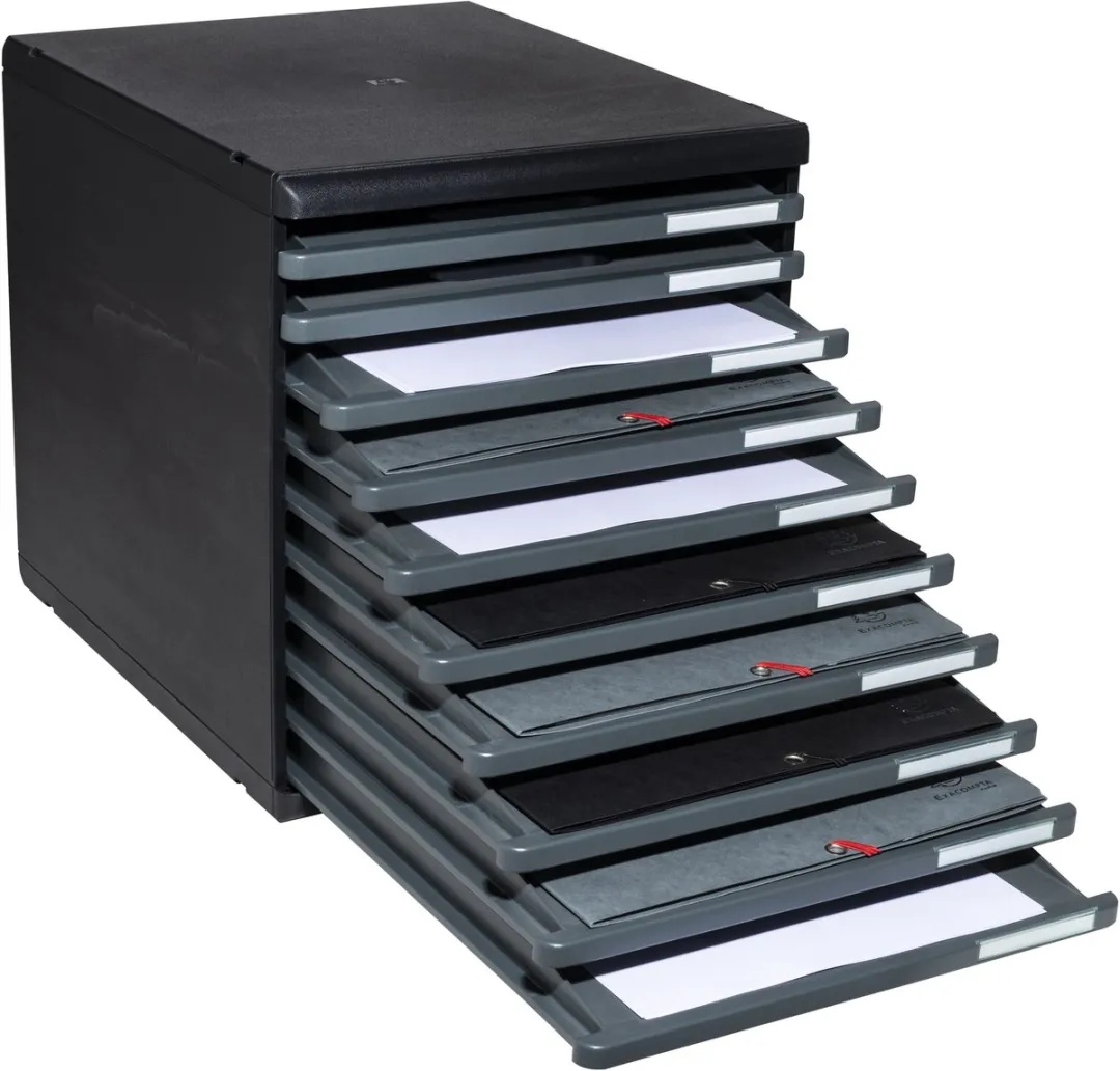 Exacompta Ladenbox MODULO A4 10 Open Laden - Donkergrijs - afbeelding 3 van 6