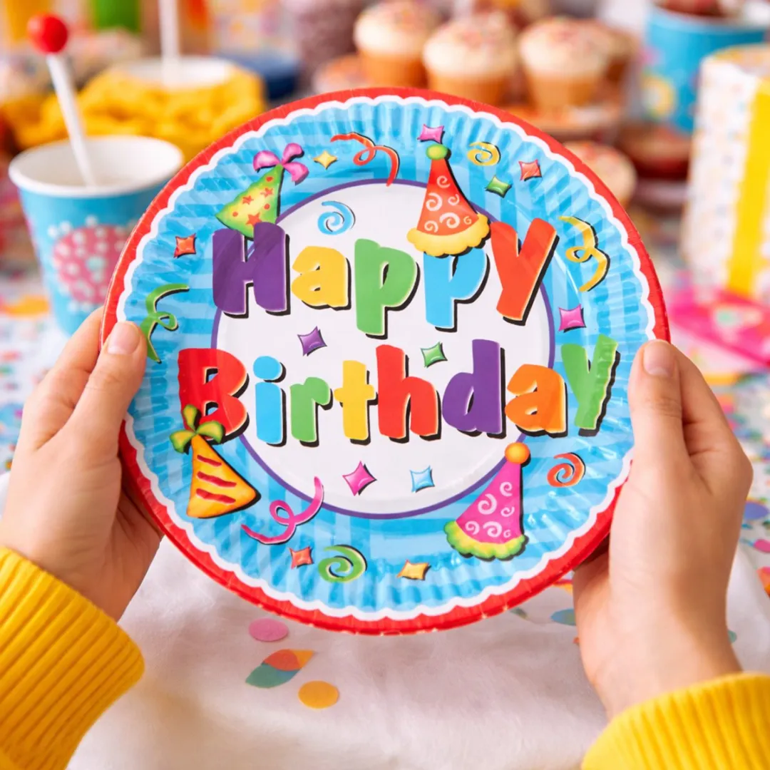 Eddy Toys Happy Birthday Bord 18cm - 6 Stuks