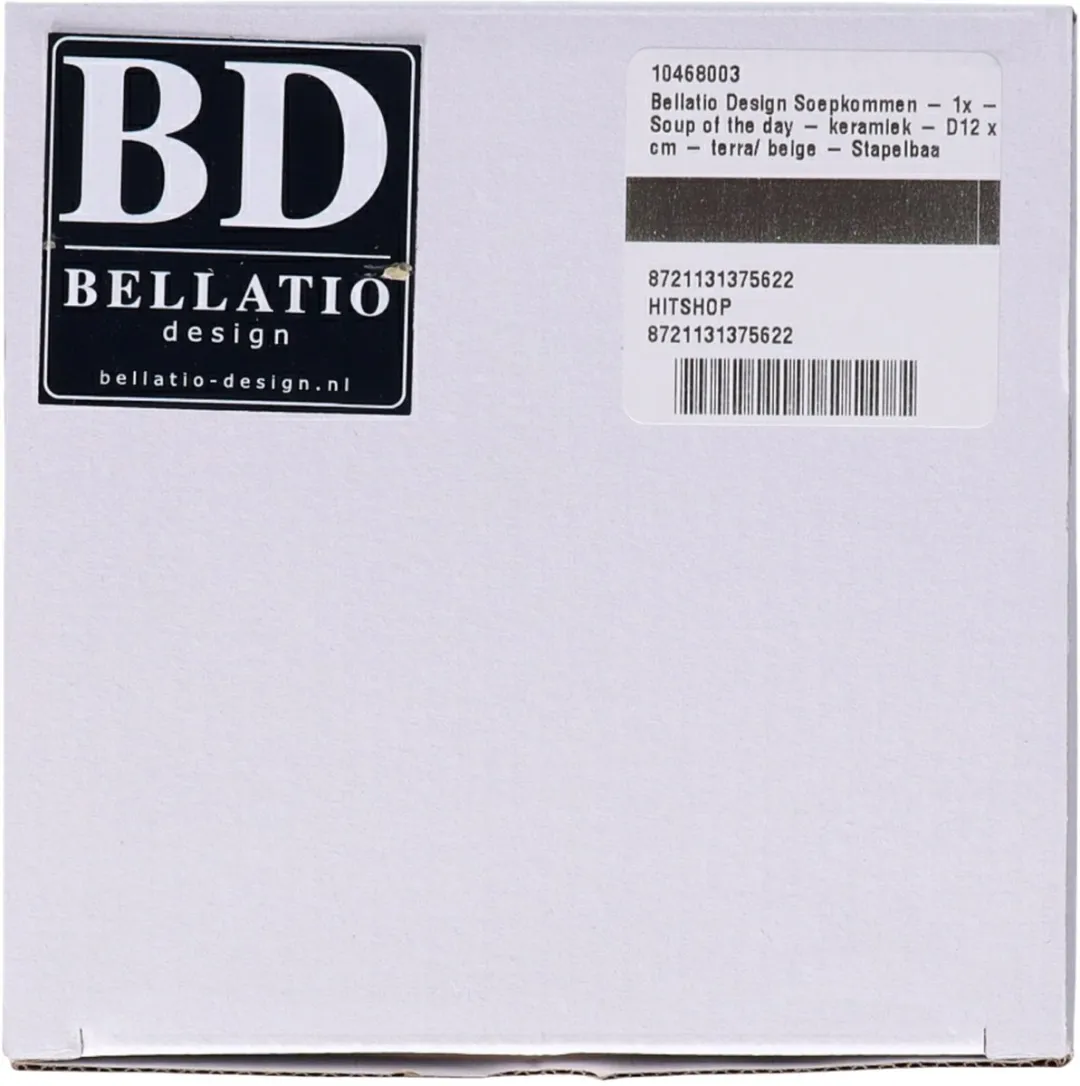 Bellatio Design Soepkommen 6x 500ml - Terracotta - D12xH8cm