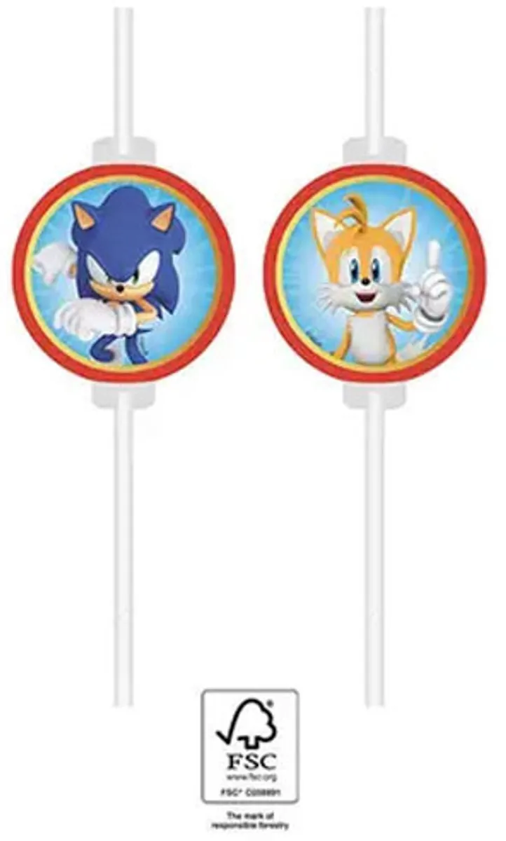 Sonic the Hedgehog Papieren Rietjes - 4 Packs - afbeelding 2 van 2
