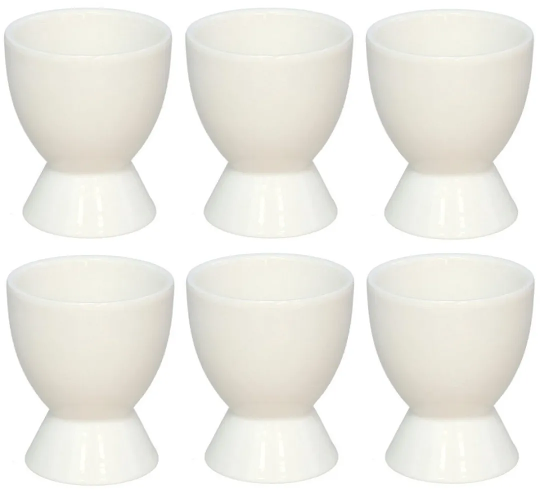Bellatio Design Eierdopjes Basic - 6 Stuks - Wit