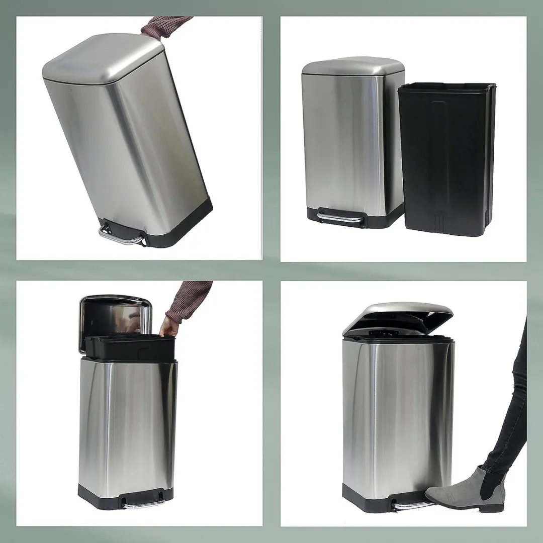 Kela Davino Afvalemmer RVS 30L - Grijs