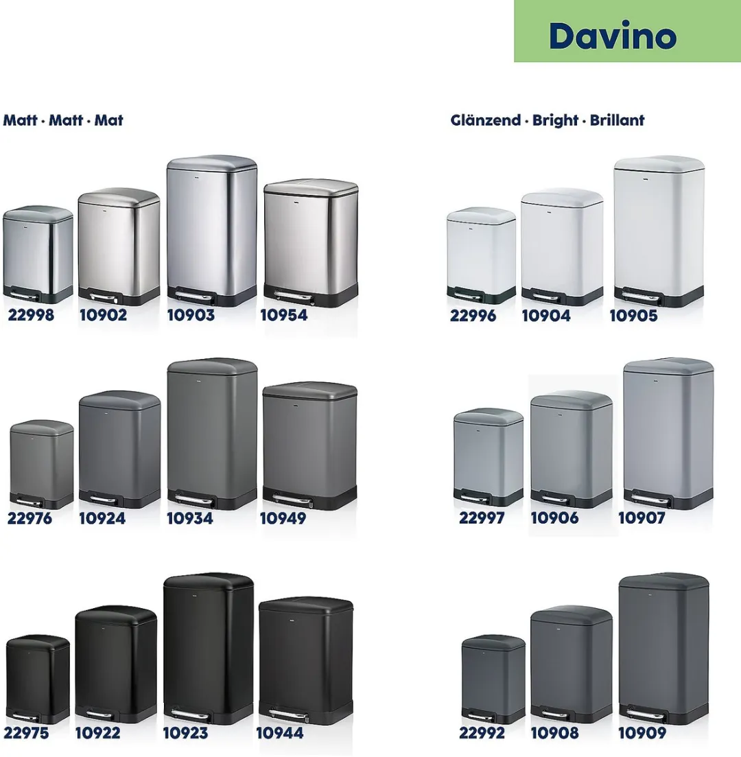 Kela Davino Afvalemmer RVS 30L - Grijs