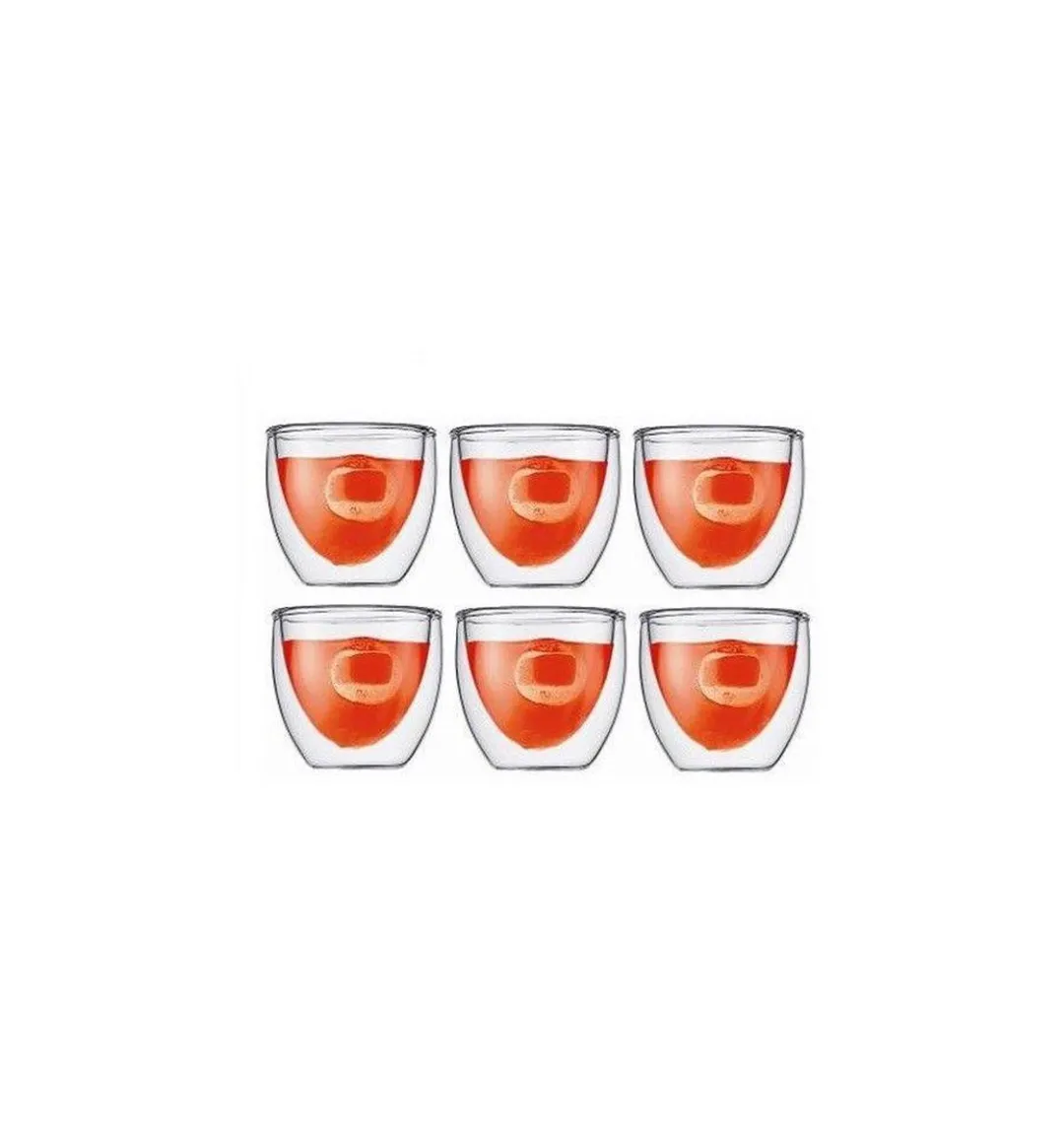 Bodum 4557-10-12 Dubbelwandige Glazen Set - 6 Stuks 80ml