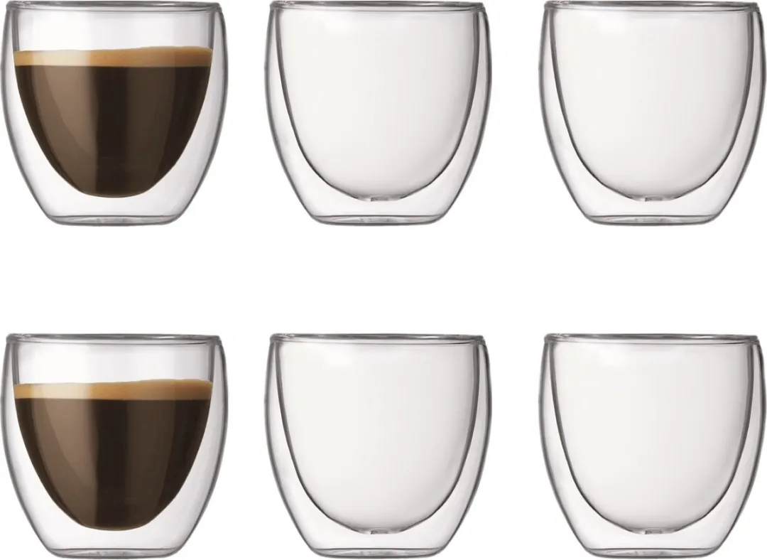 Bodum 4557-10-12 Dubbelwandige Glazen Set - 6 Stuks 80ml