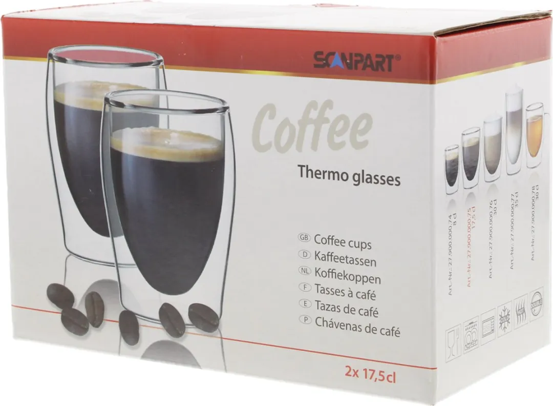 Scanpart Dubbelwandig Koffieglas 175ml - 2 Stuks