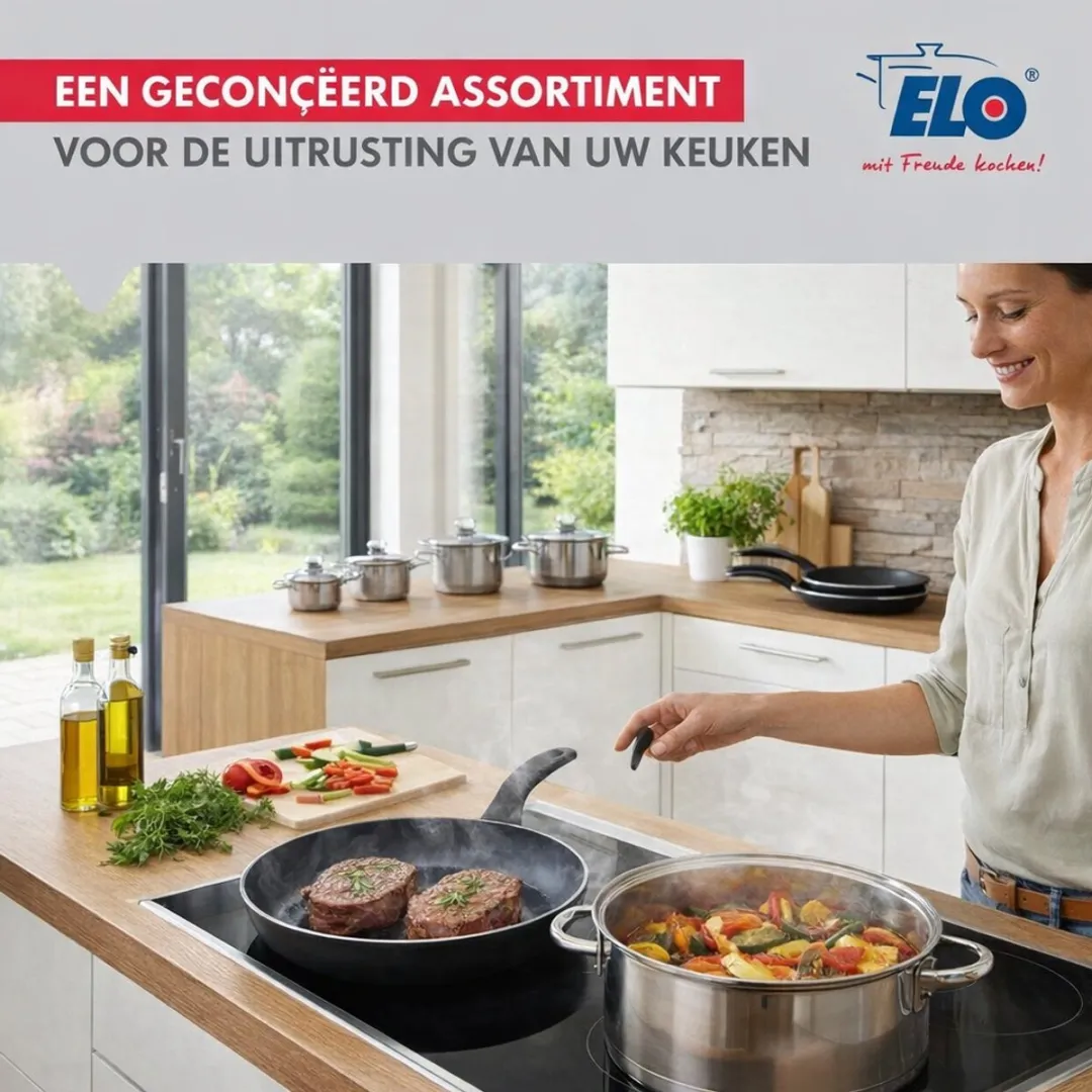 Fackelmann Elo Prima Brillant Set 3 Koekenpannen & 3 Kookpotten - Zwart