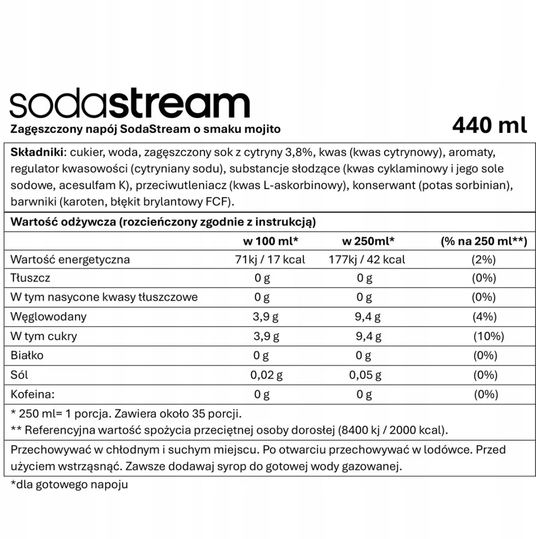 SodaStream Mirinda Zero Mojito Pepsi Zero Siroop - 3x 440ml