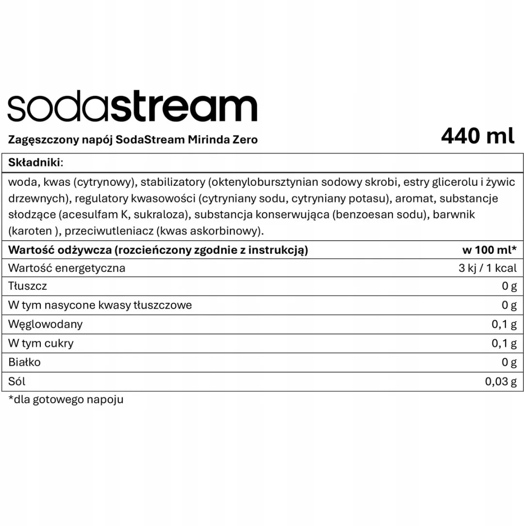 SodaStream Mirinda Zero Mojito Pepsi Zero Siroop - 3x 440ml
