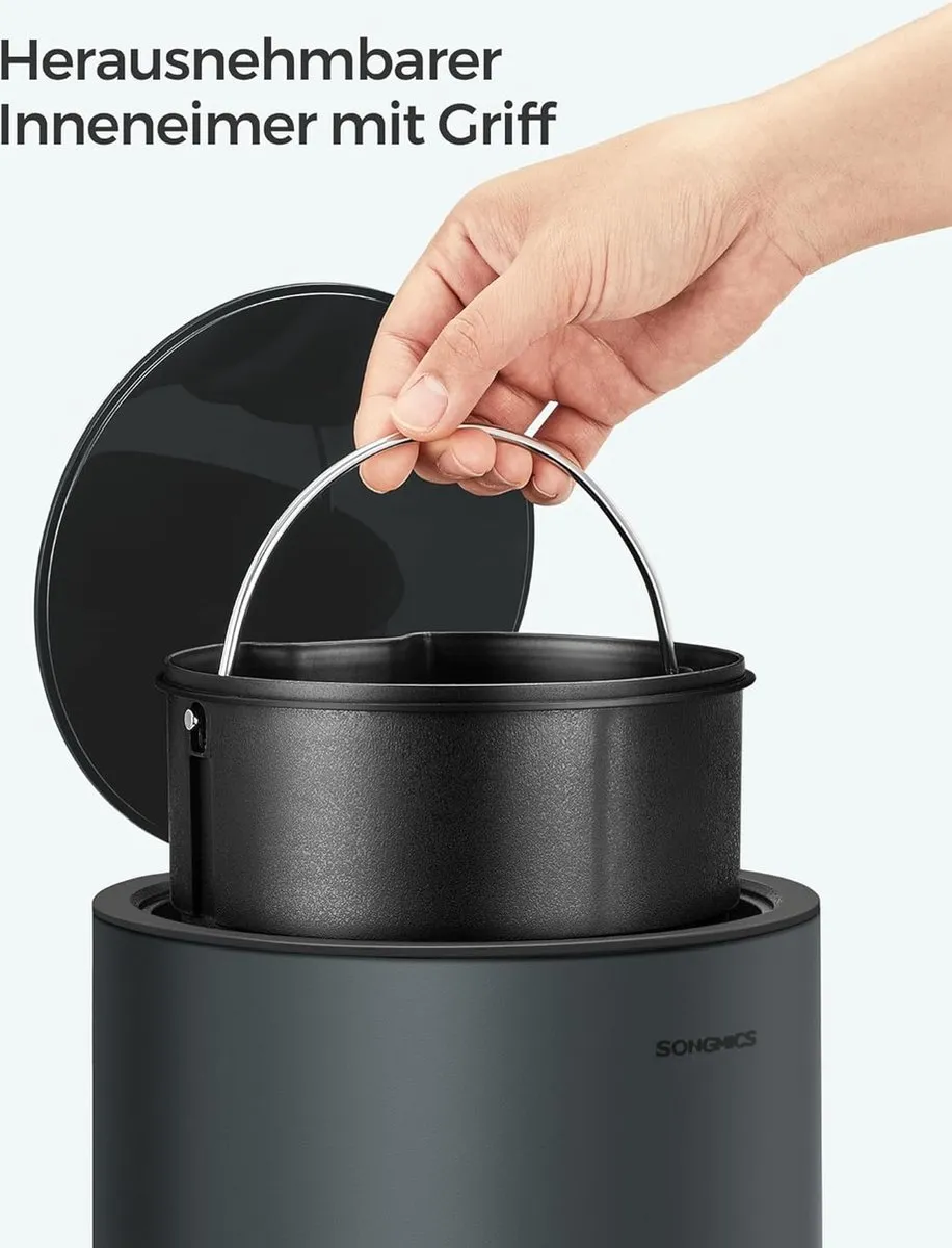 Songmics Cosmetica-emmer 3L - SoftClose - Grijsgroen
