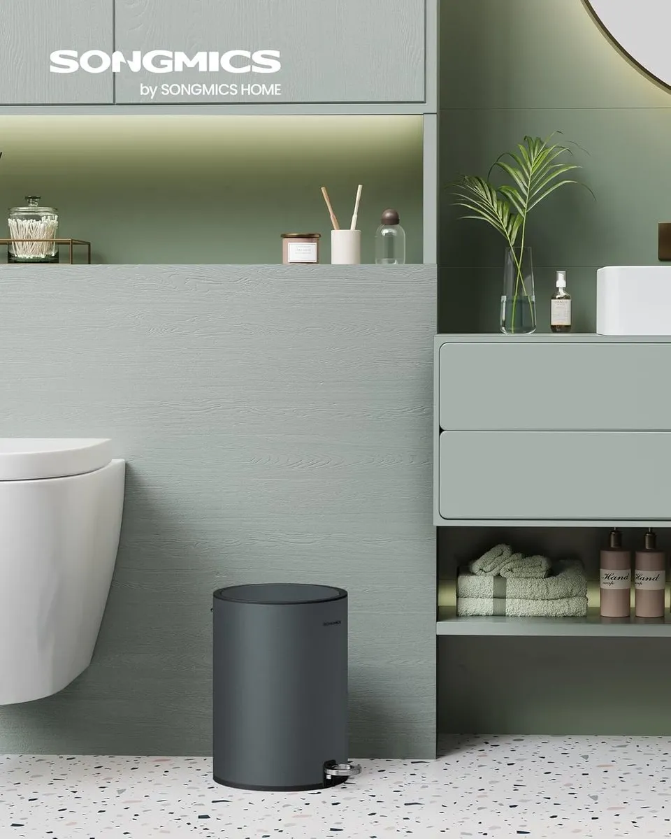 Songmics Cosmetica-emmer 3L - SoftClose - Grijsgroen