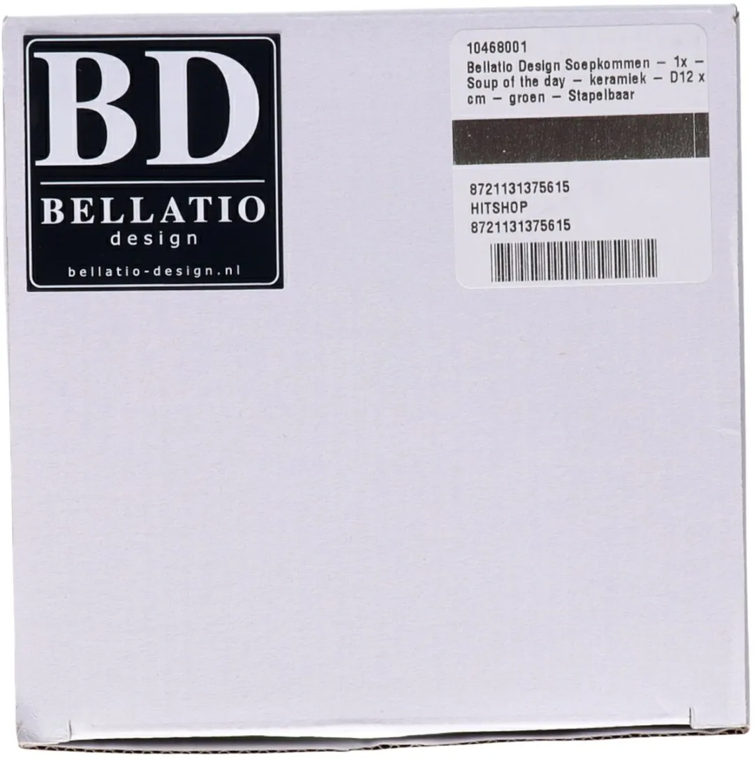 Bellatio Design Soepkom 500ml - Groen - D12xH8cm