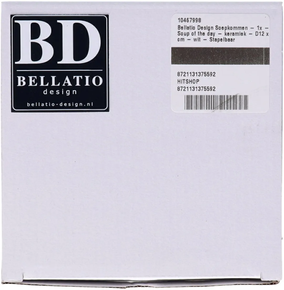 Bellatio Design Soepkommen 6x - 500ml - D12xH8cm - Wit