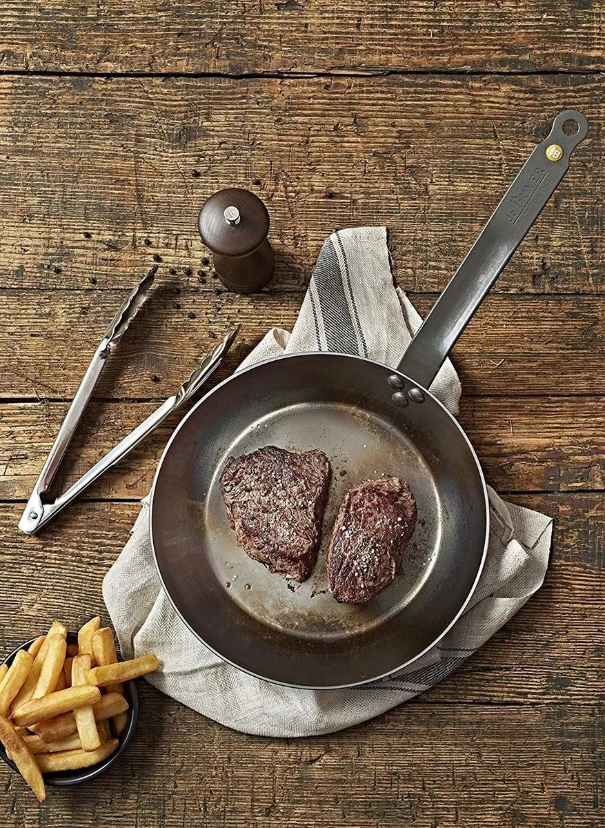 DeBuyer Box Steaklover Steakpan 26cm - Geschenkset met Pepermolen & Tang