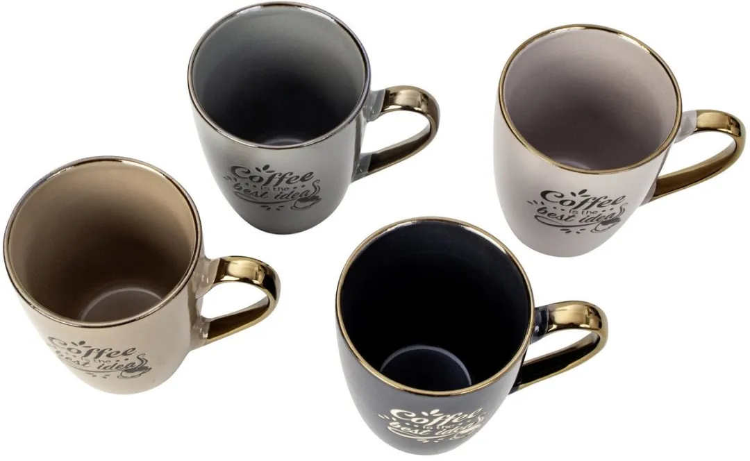 Bellatio Design Koffiemokken - 4 Stuks - Multi - 360ml
