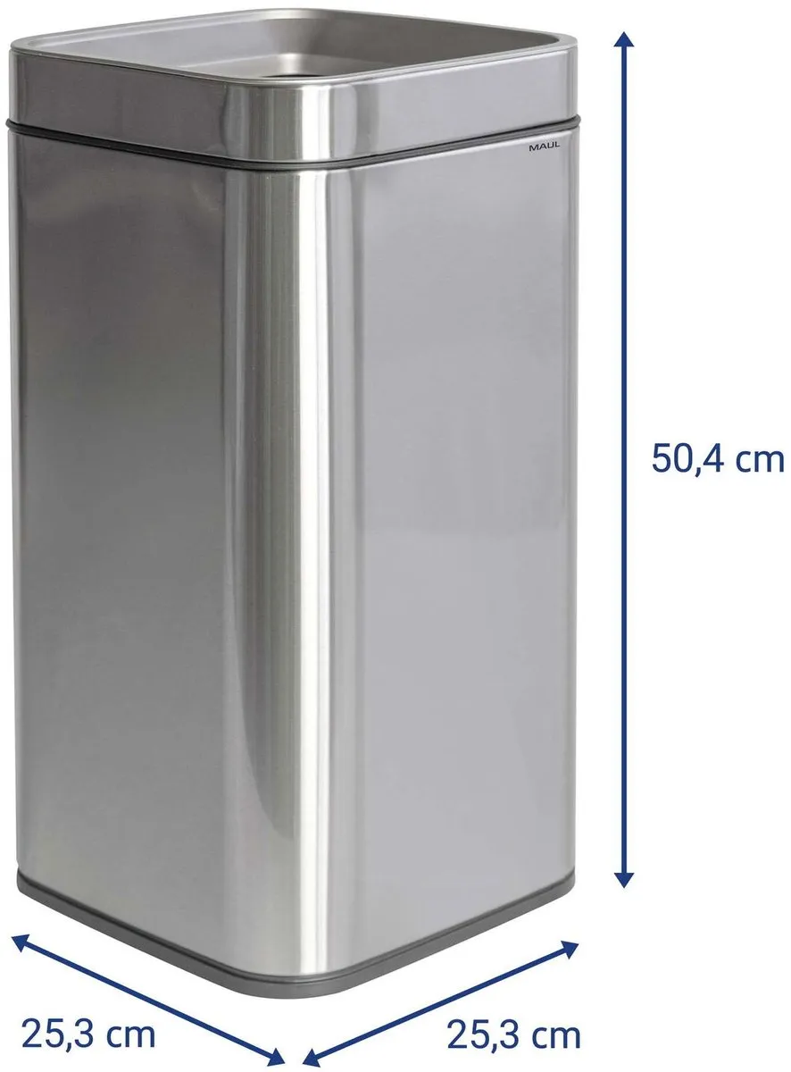 MAUL MAULprime 25L Afvalcontainer - 25.3x25.3x50.4cm - Zilver