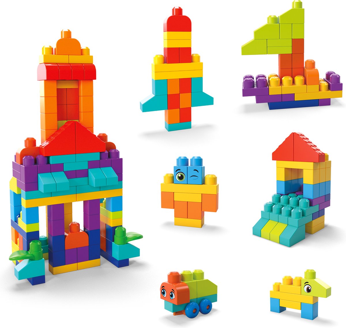Mega Bloks Bouwtas - 150 Blokken speelgoed voor 1+ jaar - Stimuleert fantasie