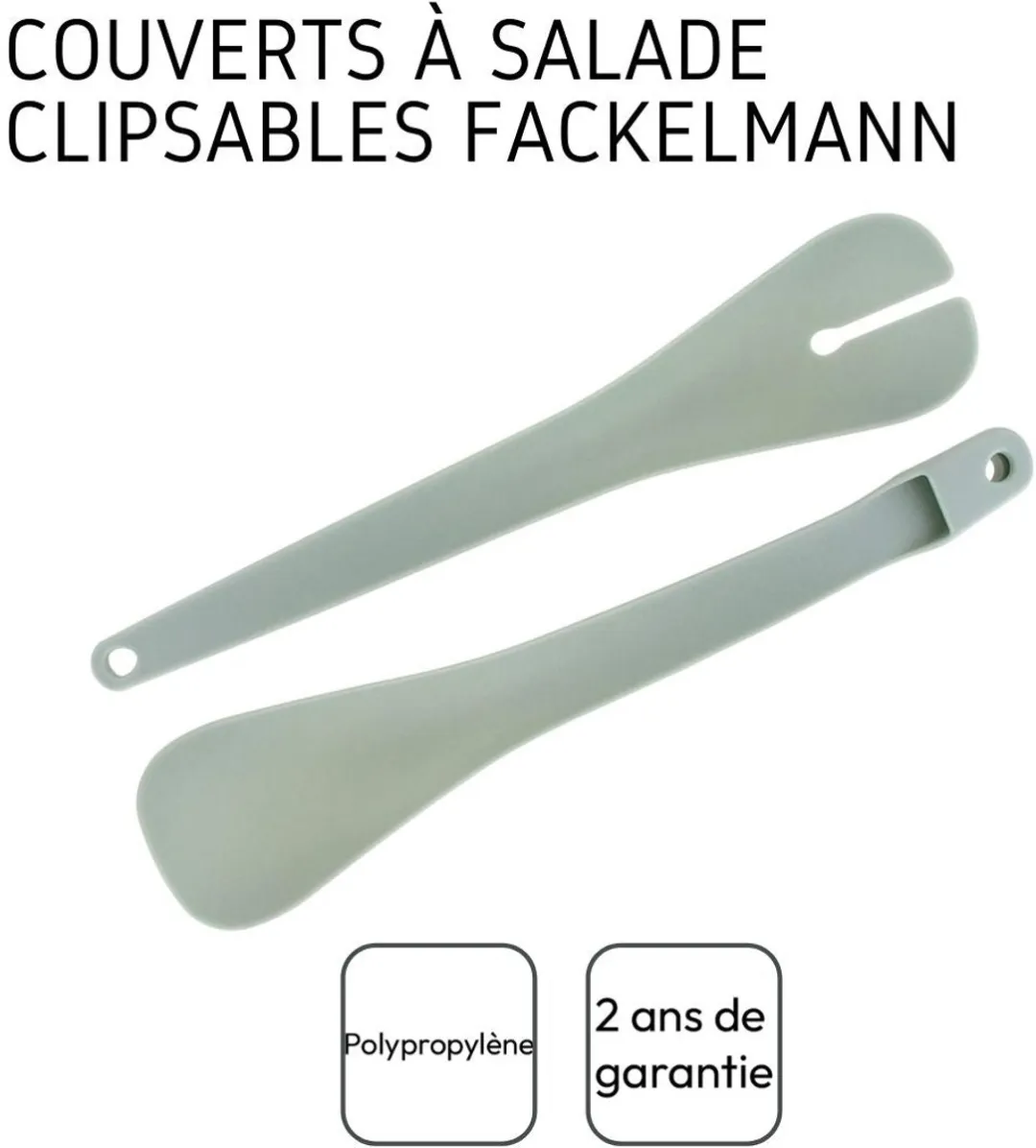 Fackelmann 9342050 Klikbaar Saladebestek - 2-delig - Lichtgroen