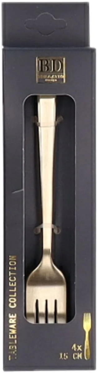 Bellatio Design Gebaksvorkjes 15cm - 4 Stuks - Goud
