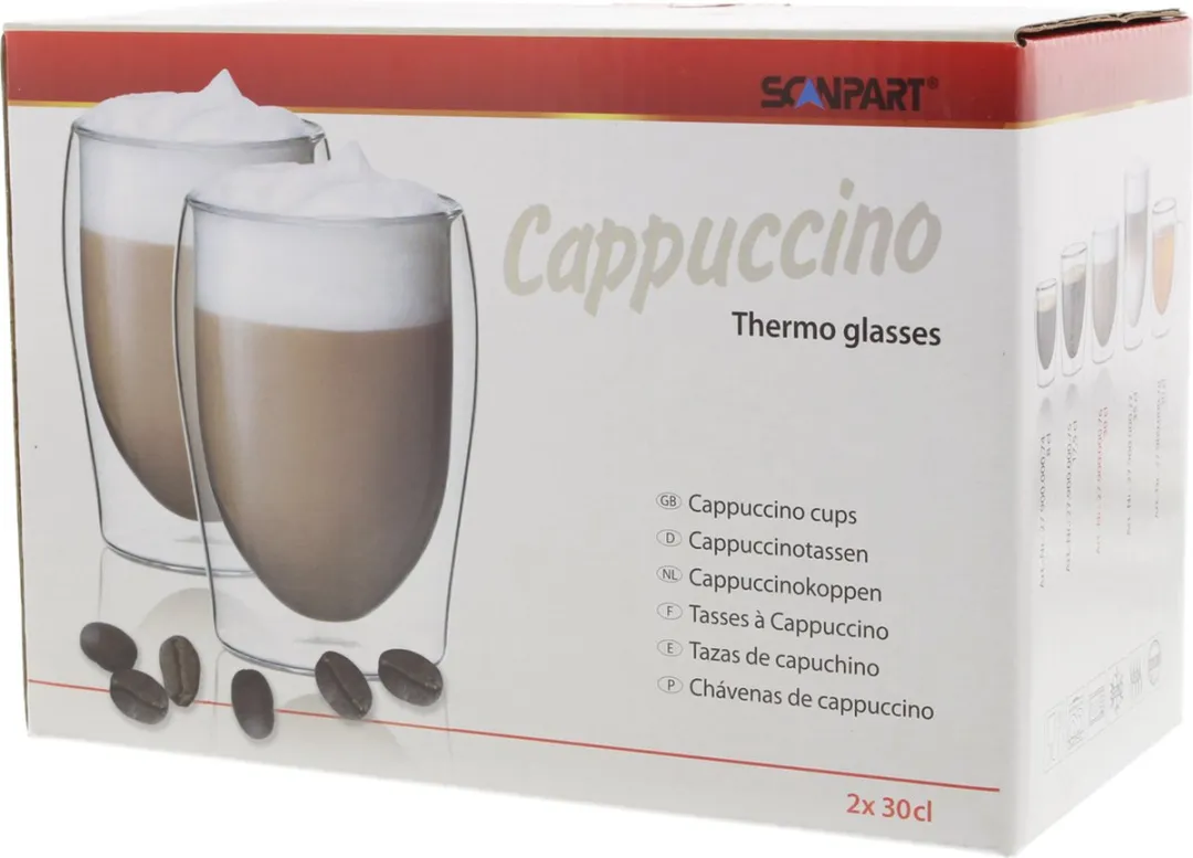 Scanpart Cappuccino Dubbelwandige Koffieglazen 300ml - 2 Stuks