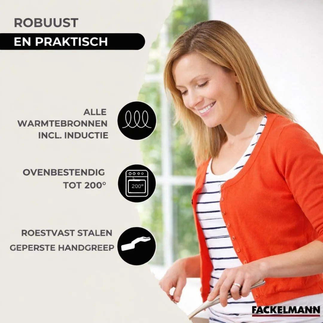 Fackelmann Etherna Kookset 9217450 - Roestvrij staal & Zwart