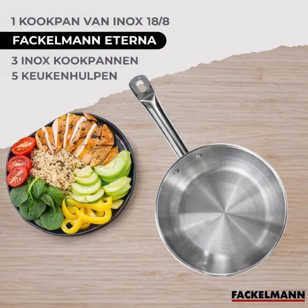 Fackelmann Etherna Kookset 9217450 - Roestvrij staal & Zwart