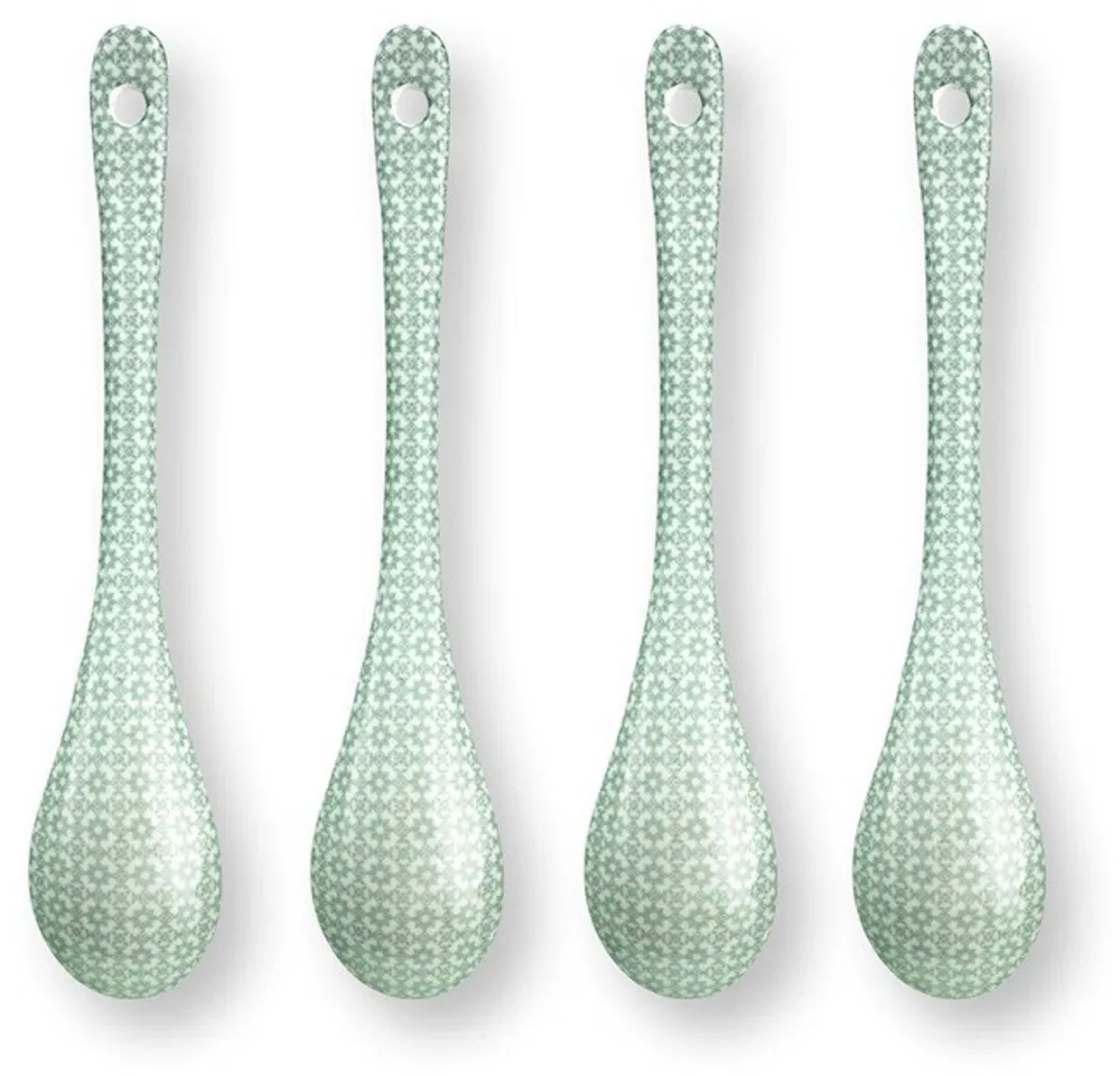 Pip Studio Lily & Lotus Set Theelepels - 4 Stuks - Lichtgroen