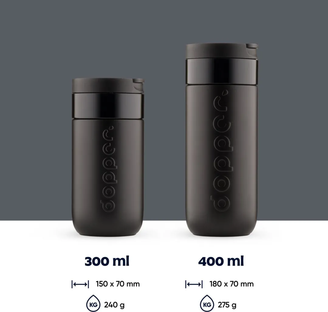 Dopper Travel Mug Thermosbeker 400ml - Blazing Black