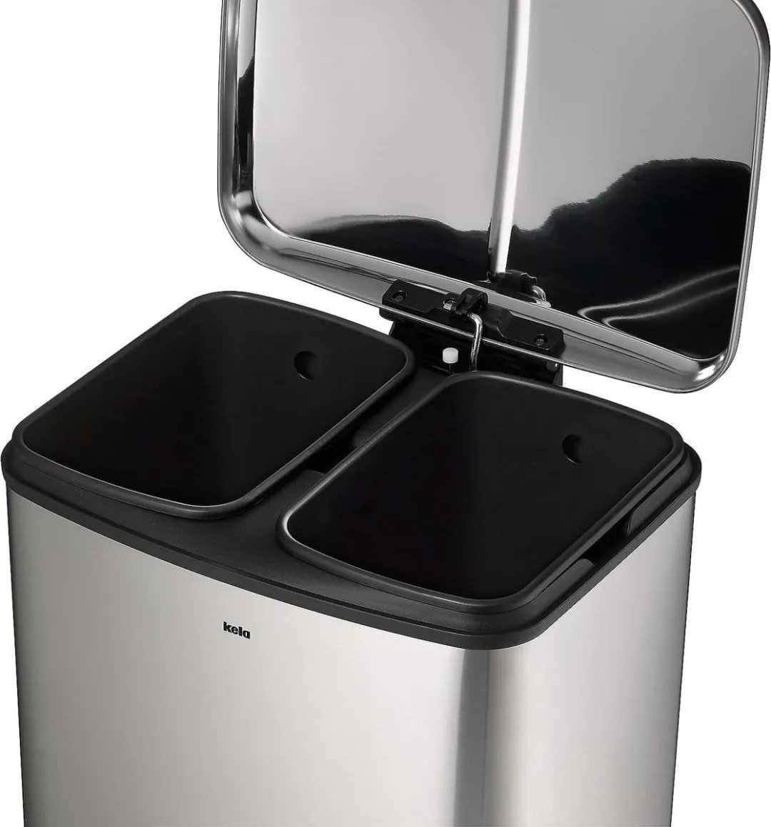 Kela KE 109546 Afvalemmer 2x12L - RVS Zilver - afbeelding 6 van 6