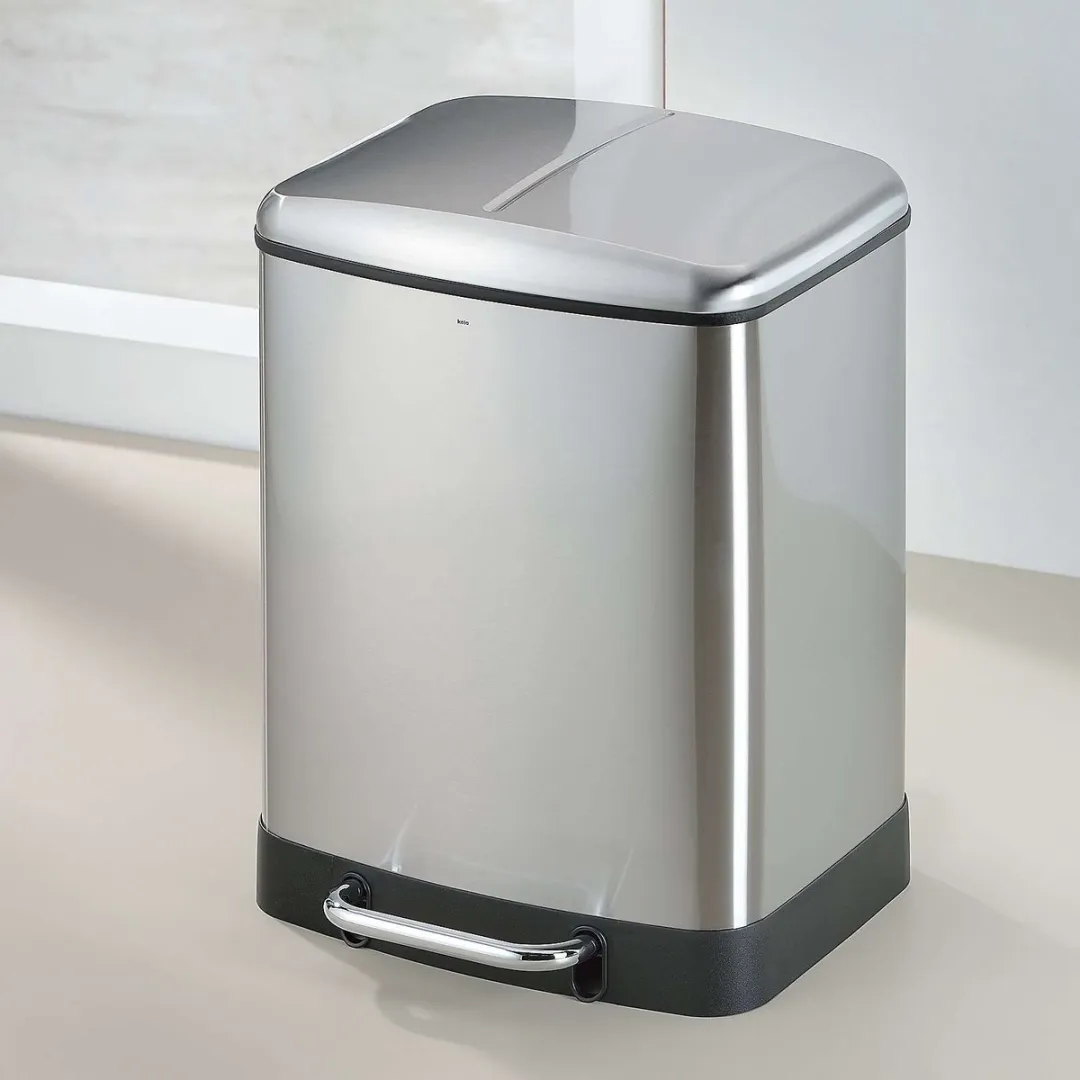 Kela KE 109546 Afvalemmer 2x12L - RVS Zilver