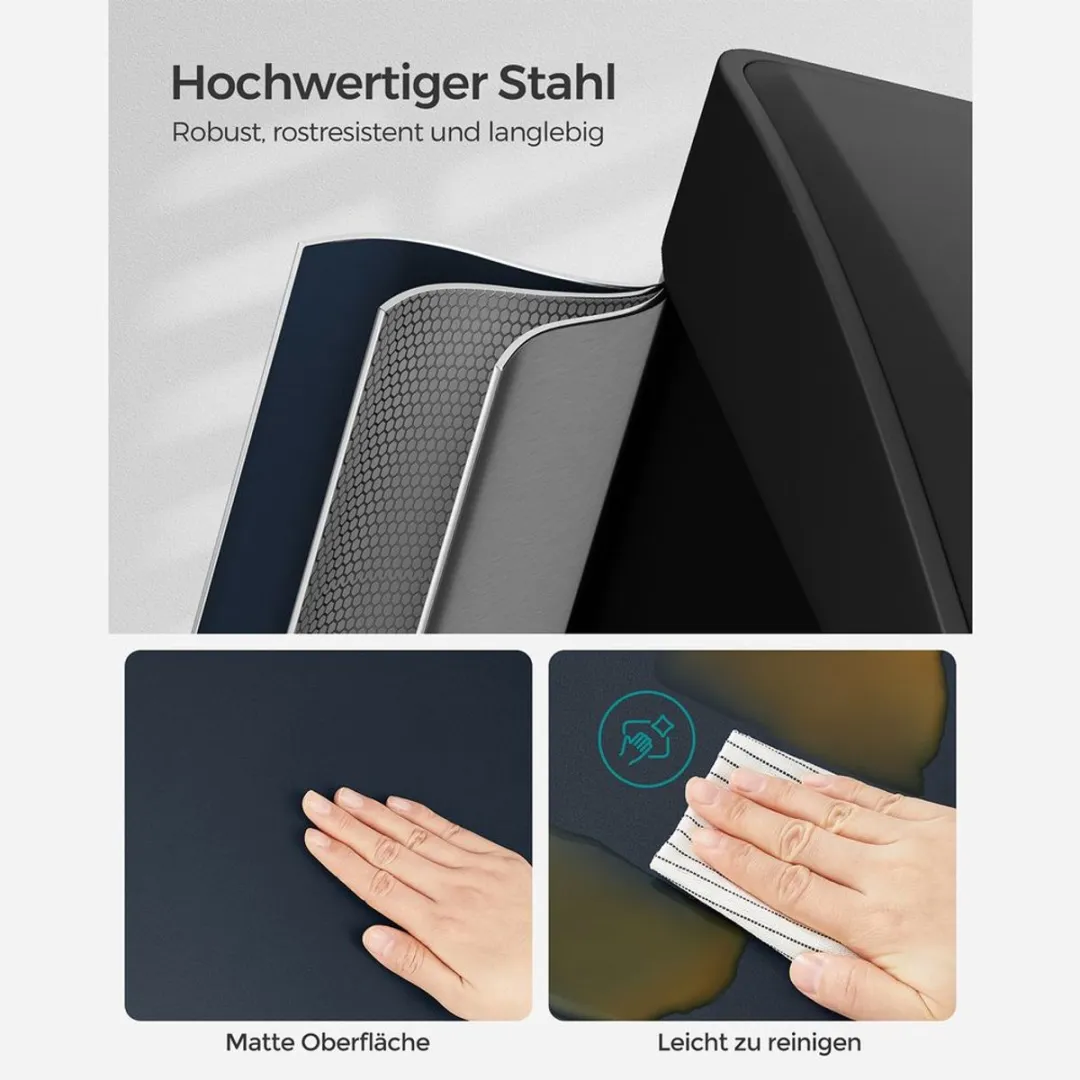 Songmics Keukenprullenbak 3-in-1 Rookgrijs 24L