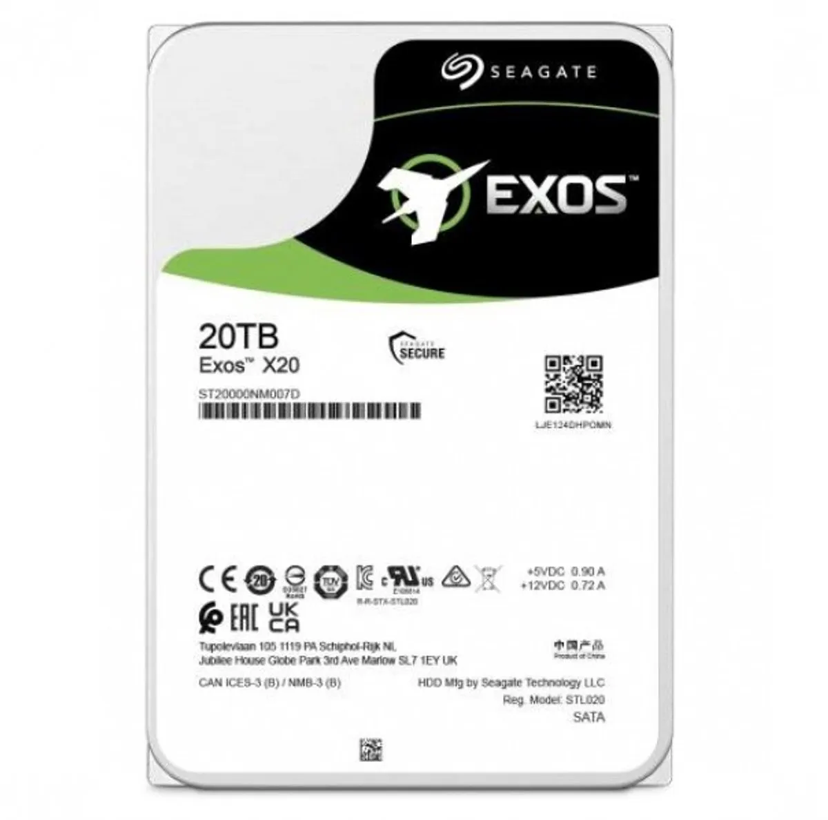 Seagate Exos X20 ST20000NM007D Vaste Schijf 20TB - SATA 6Gb/s - afbeelding 3 van 3