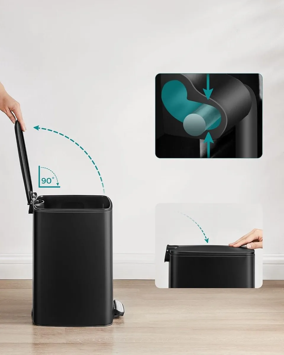 Songmics Pedaalemmer Keukenprullenbak 20L - Zwart