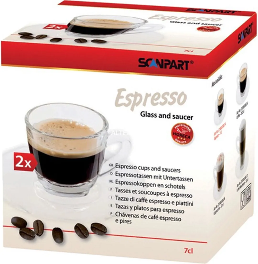 Scanpart Espresso Kop & Schotel 320ml - 2 Stuks