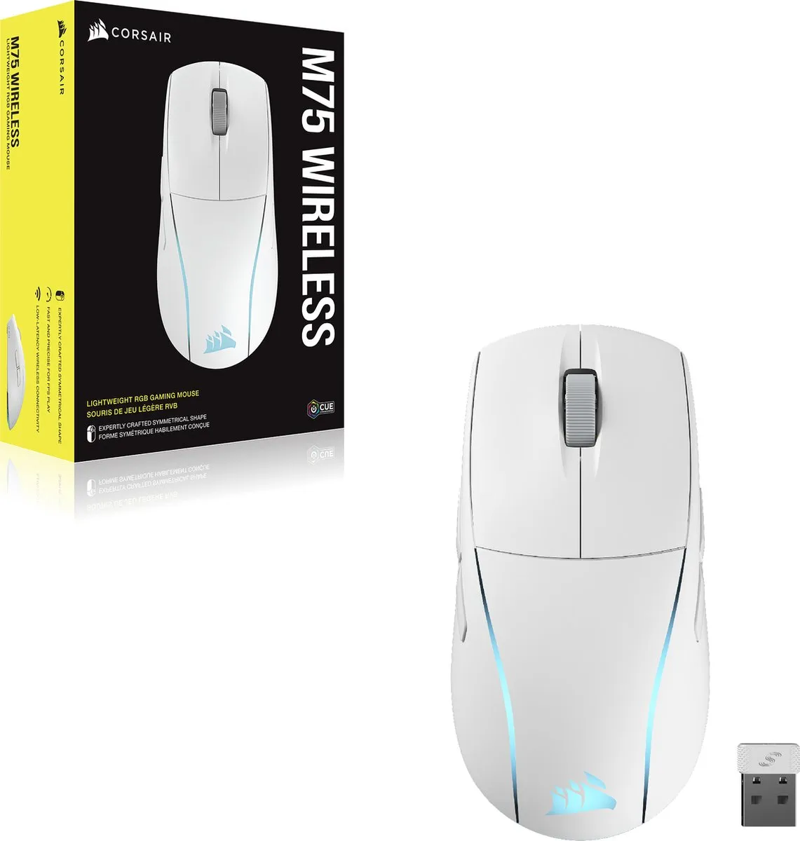 Corsair M75 CH-931D011-EU Gaming Muis - Wit - afbeelding 6 van 6