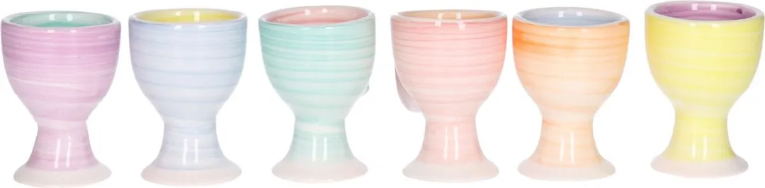 Bellatio Design Eierdopjes Keramiek - 12 Stuks - Multi