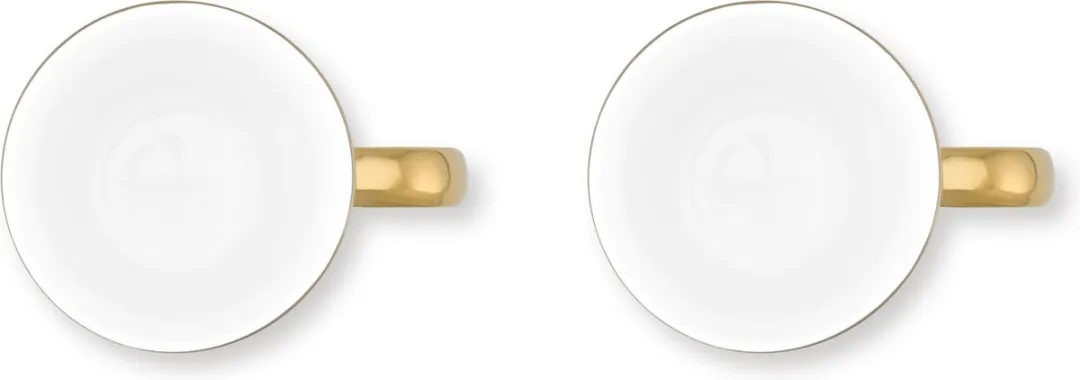 vtwonen XL Mokken met Oor Goud - Porselein 400ml - Set van 2