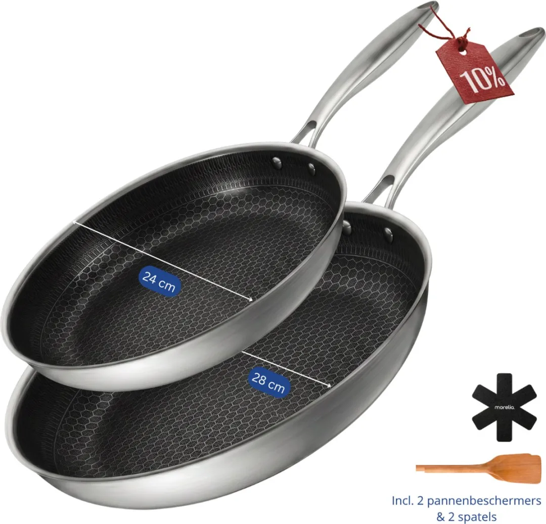 Morelia Hybrid Koekenpannen Set 24+28cm