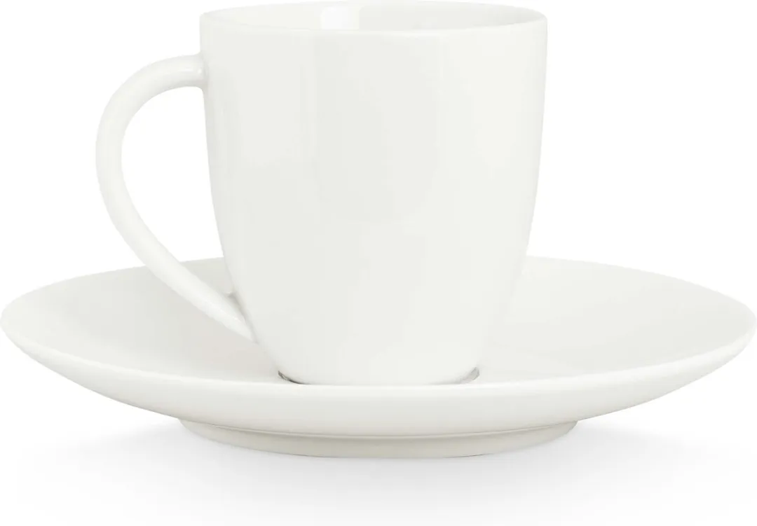 vtwonen Koffiekop met Schotel 100ml - Wit