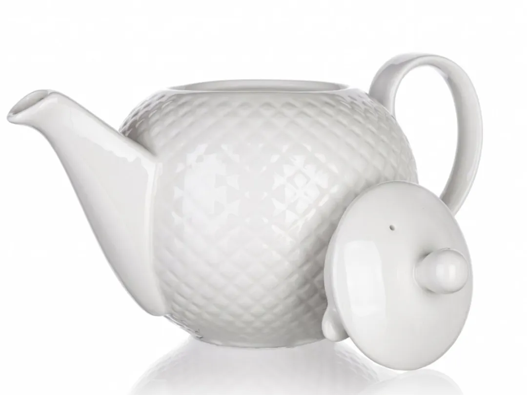 Cookinglife Theepot Diamond 900ml - Porselein - Wit