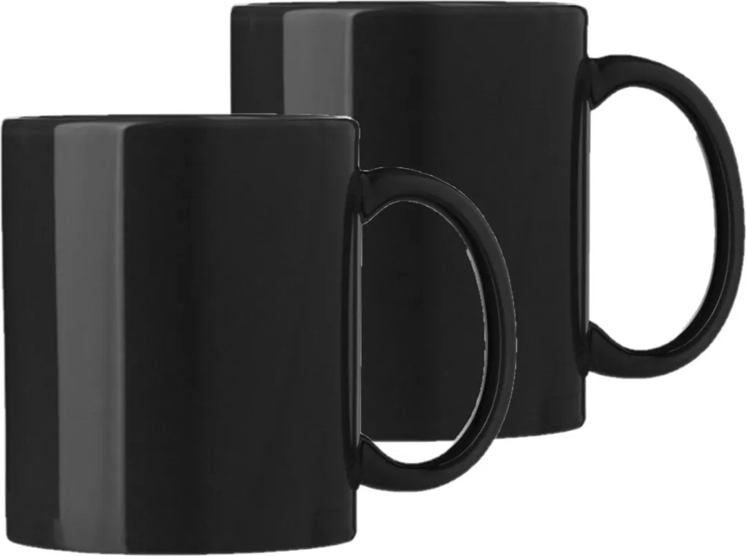 Bellatio Design Nantes Koffiemokken - 2 Stuks - 300ml - Zwart
