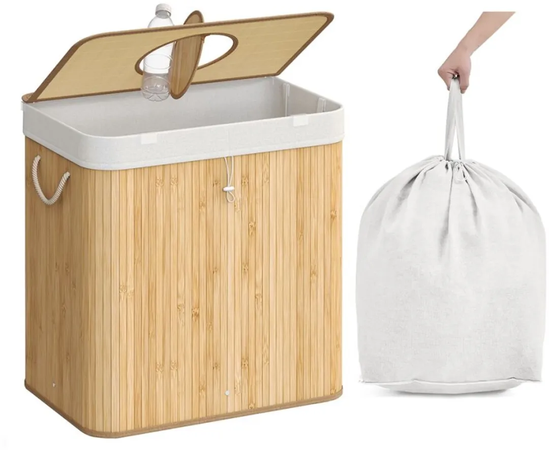 Songmics Bamboe Afvalscheidingsbak 120L