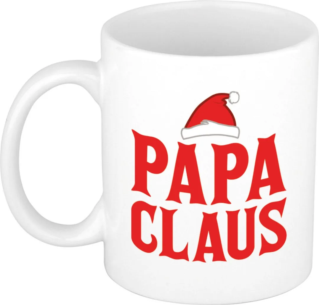 Bellatio Design Papa en Mama Claus Kerstmokken - 300ml - 2 Stuks