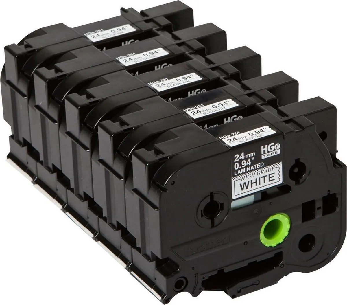 Brother HGE-251V5 Cartridges - 5 Stuks - Black on white