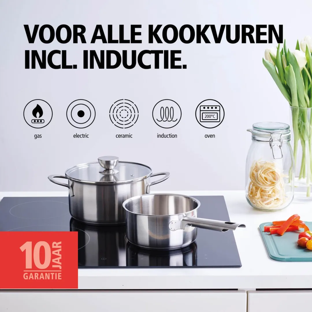 Brabantia Futura Pannenset 4-delig - Zilver