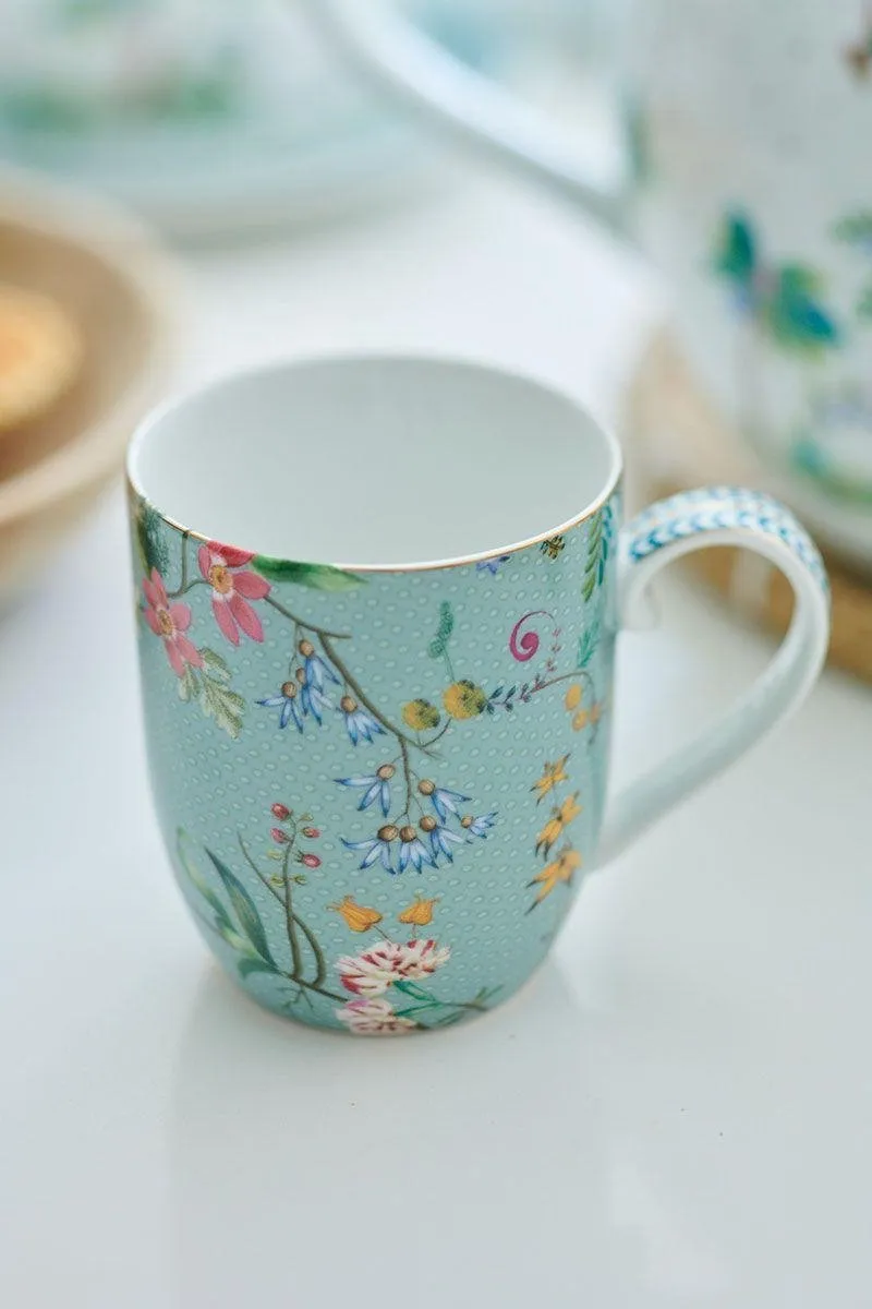 Pip Studio Jolie Flowers Mokken 350ml - 2 Stuks - Groen