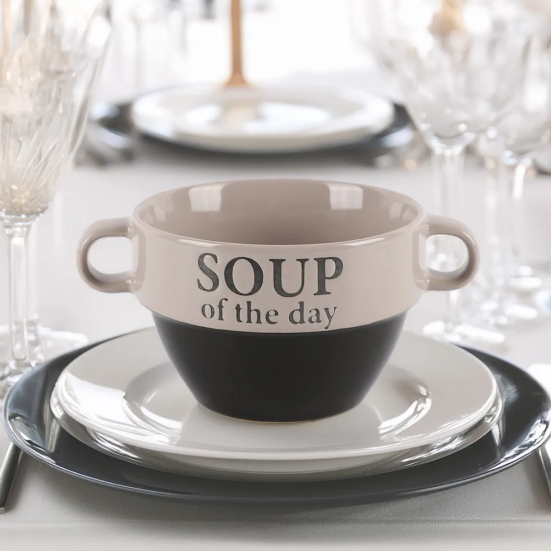 Bellatio Design Soepkommen 500ml - 8 Stuks - Grijs