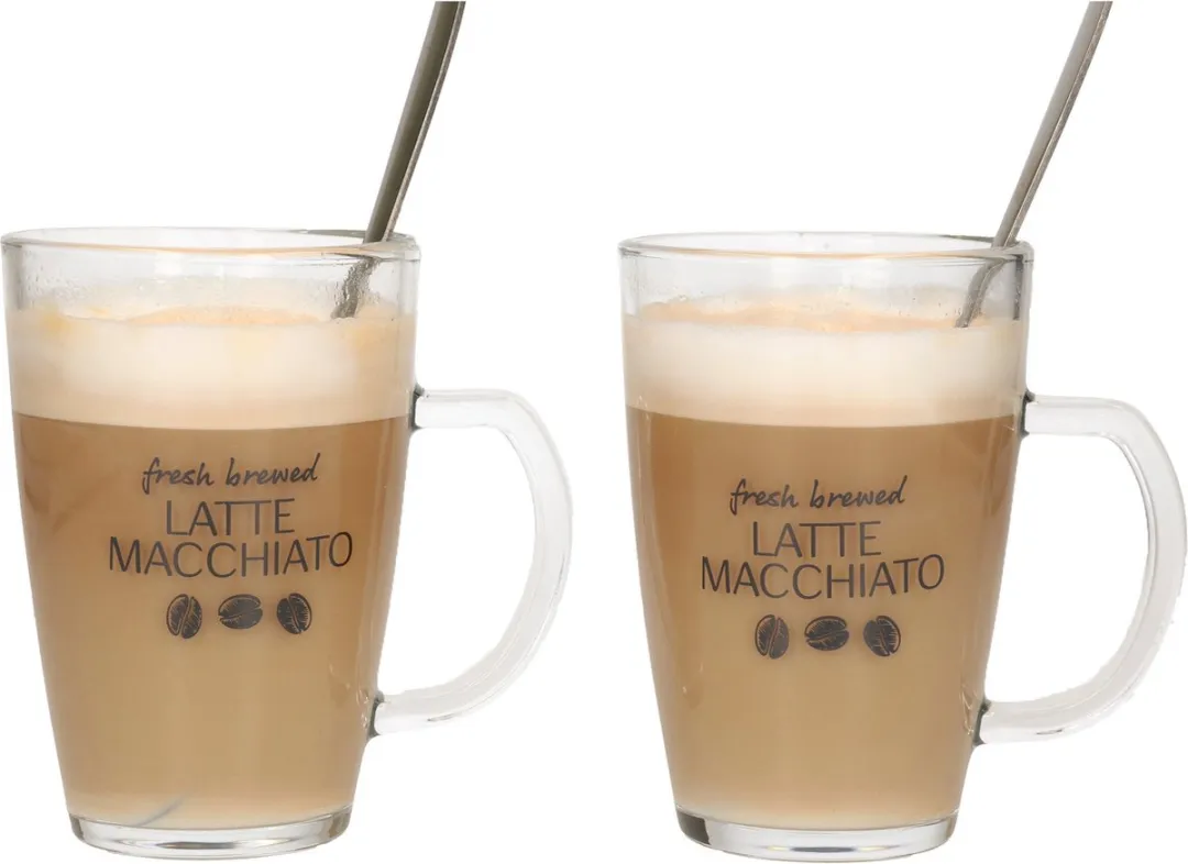 Bellatio Design Latte Macchiato Glazen 300ml - Set 4 Stuks - Transparant