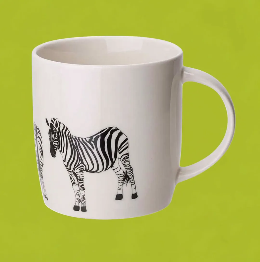 Cosy&Trendy Zebra Mokken - 6 Stuks 36cl Keramiek - Leopard Design